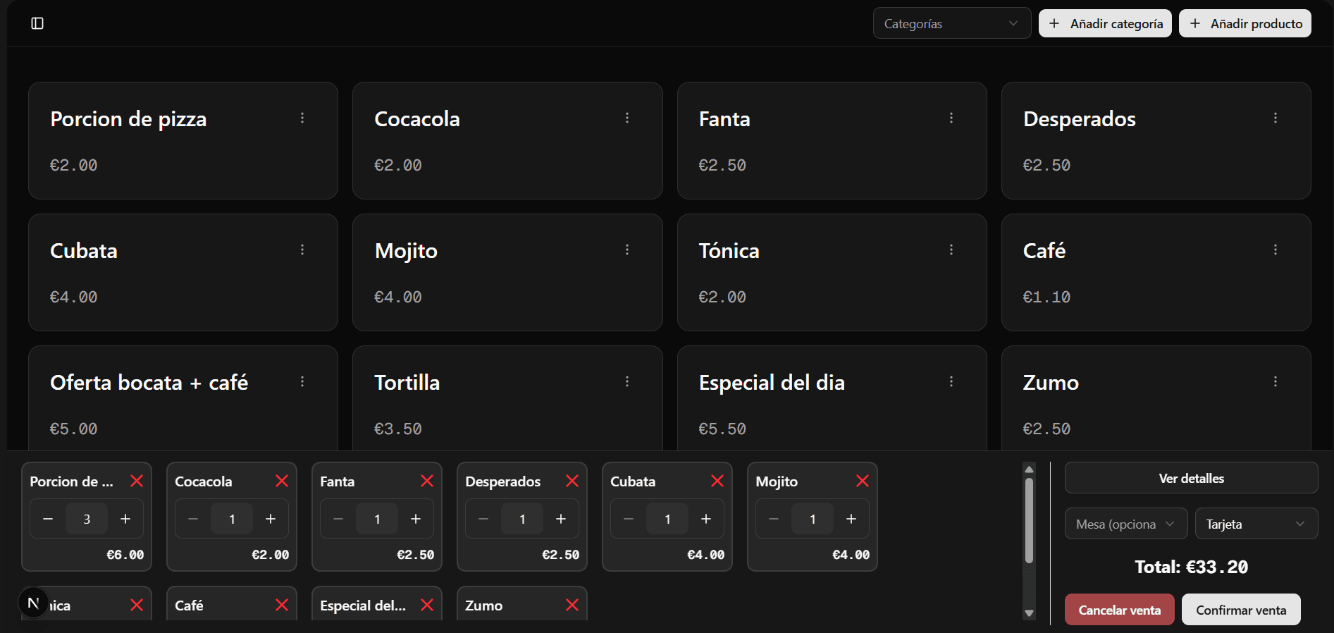 Vista de productos
